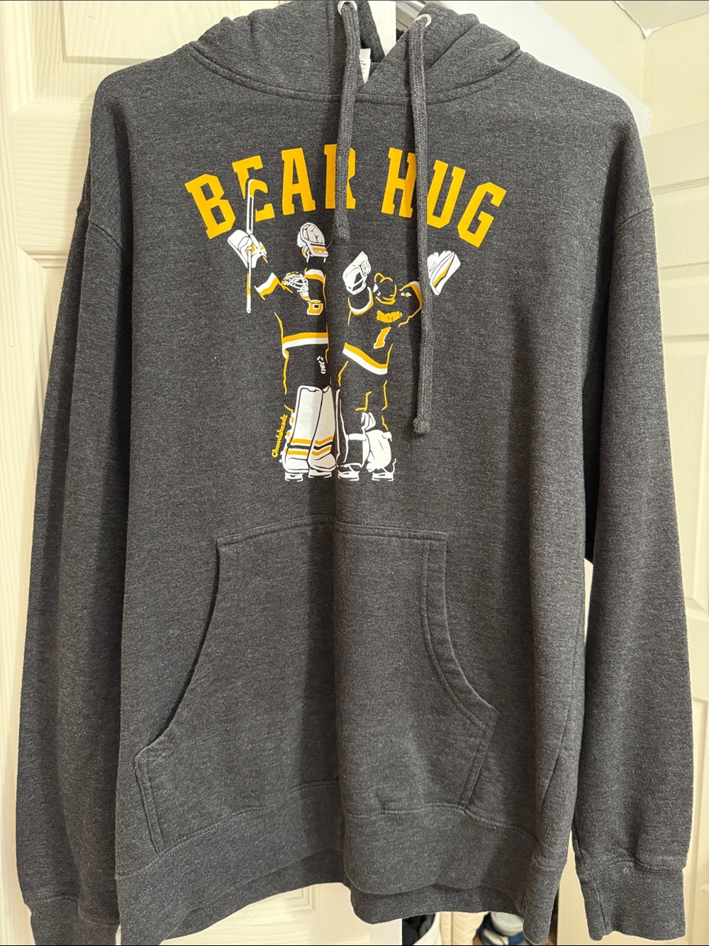 Bruins Bear Hug Gray Hoodie